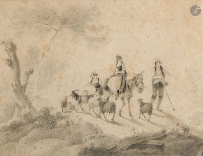 un dessin représentant un groupe de personnes à cheval