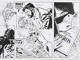 the pages of a comic book are being read by a man