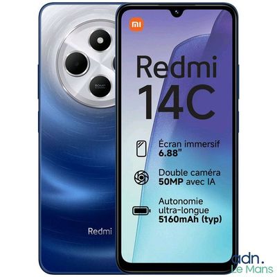 redmi 14c smartphone with 4gb ram, 64mp rear camera and 48mp rear camera