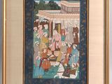 an image of a painting of a group of people in a courtyard