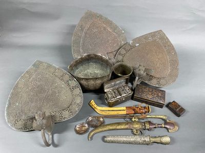 a lot of silver items that are on a table