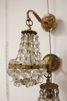 Paire d'appliques en bronze ciselé doré et pampilles de form… (photo 4)