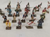 a lot of figurines of soldiers that are on display