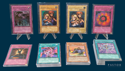 a lot of cards that are on display on a table