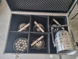 a metal case that has a bunch of lights inside of it
