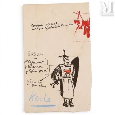 MATHIEU Georges (1921-2012) Dessin à l'encre