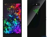 a black phone with a colorful design on the front and back