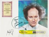 an image of a picture of a man with a pen and a certificate