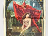 la couverture d'un livre sur laquelle figure une femme déguisée en diable, assise sur un banc