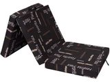 coussin pour chaise pliante à motifs noir et blanc, orné d'une inscription