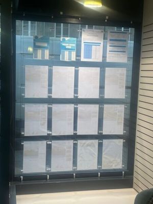 a window with a calendar on it in a building