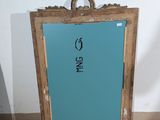 a picture of a blue door in a room