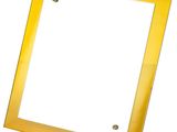 une photo représentant un cadre jaune sur fond blanc