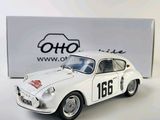 a white model of a car with a number on it