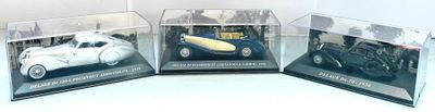 Lot de 3 voitures miniatures Delage comprenant - une voiture D8 SS cab