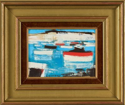 une image représentant un tableau où l'on voit des bateaux flotter sur un plan d'eau