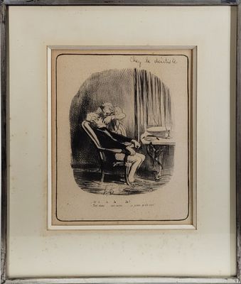an old picture of a man sitting at a desk in a chair