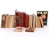 a lot of books that are sitting on a table