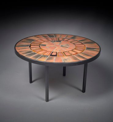 Roger Capron (1922-2006). Table basse circulaire, modèle "He… - Photo 1