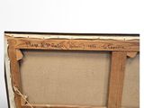 an image of a painting with writing on the back of it