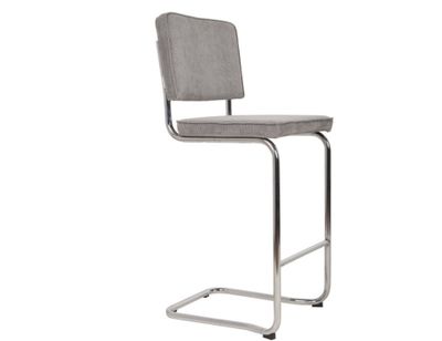 Chaise de bar RIDGE- en tissu côtelé gris clair , dimensions…