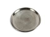 an image of a silver plate on a white surface