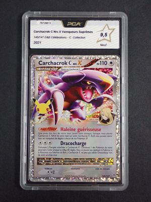 a close up of a card in a plastic container on a table