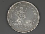 an image of a silver coin with a lady holding a basket