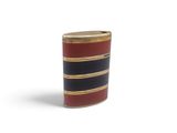 an image of a red, black and gold vase