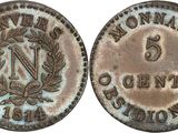 a close up of a coin on a white background
