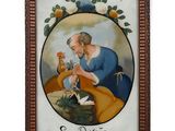 an image of a painting of a man with a bird in his hand