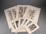 quelques vieilles photos en noir et blanc représentant une série de dessins