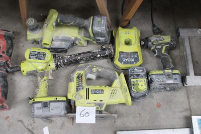 a lot of tools that are sitting on the floor