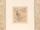 une image représentant un dessin d'un homme et d'une femme marchant sous la pluie