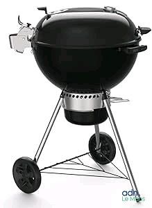 an image of a black barbecue grill with wheels on a white background