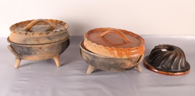 [ ALIMENTAIRE ] Ensemble de deux daubières tripode dont une … - Photo 1