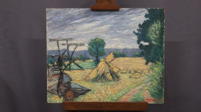 Gilbert PERSONNE (1900-1981) « Moisson ». Huile sur isorel. Signé...