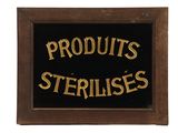 a picture of a sign that says products are sterilises
