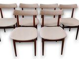 lot de six chaises de salle à manger avec assise rembourrée en tissu beige