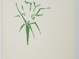 an image of a picture of a green flower in a white frame