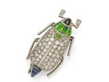 a diamond and enamel beetle broochle
