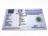 an id card with a picture of a green emerald on it