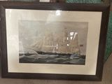 une photo d'une photo représentant un bateau, dans un cadre