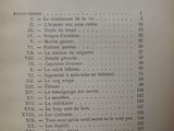 an old book with a list of table des matres written on it