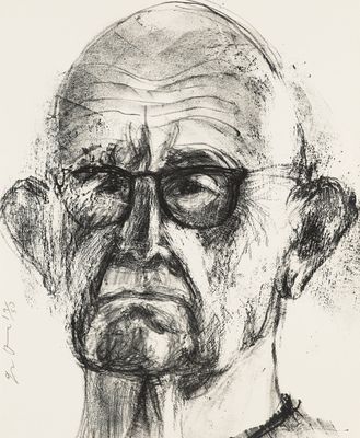 une image représentant le dessin d'un homme portant des lunettes