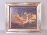 an image of a painting of a tree in a field