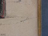 a drawing of a man with a hat and a suitcase