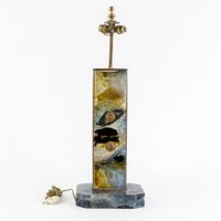 Lampe de table du milieu du siècle, en pâte de verre et cuiv… (photo 4)