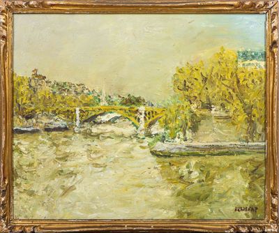 Philippe BERGERAT (né en 1926) Pont à Paris Huile sur toile …