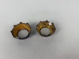 pair of antique brass candlestick holders